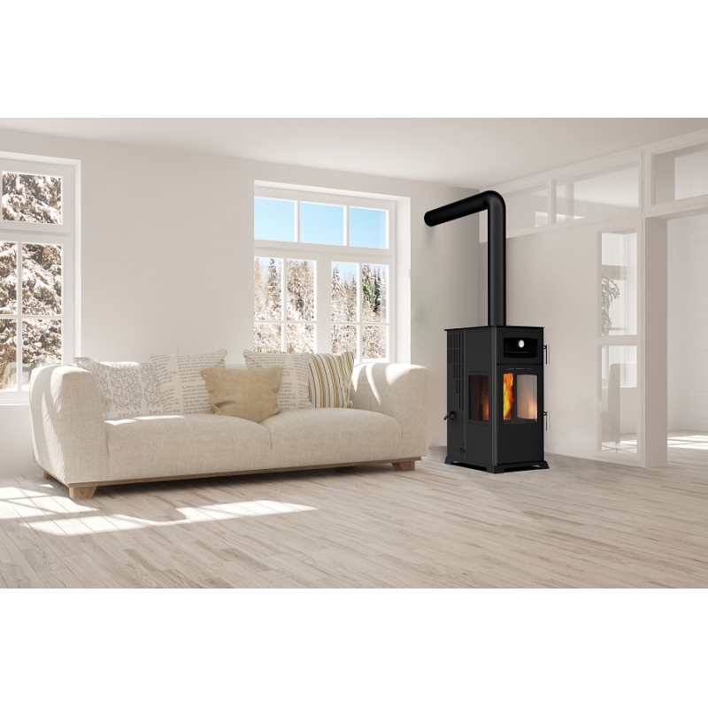 STOVE PELLET AND WOOD STOVE-SILVER 12KW (WITH OVEN)