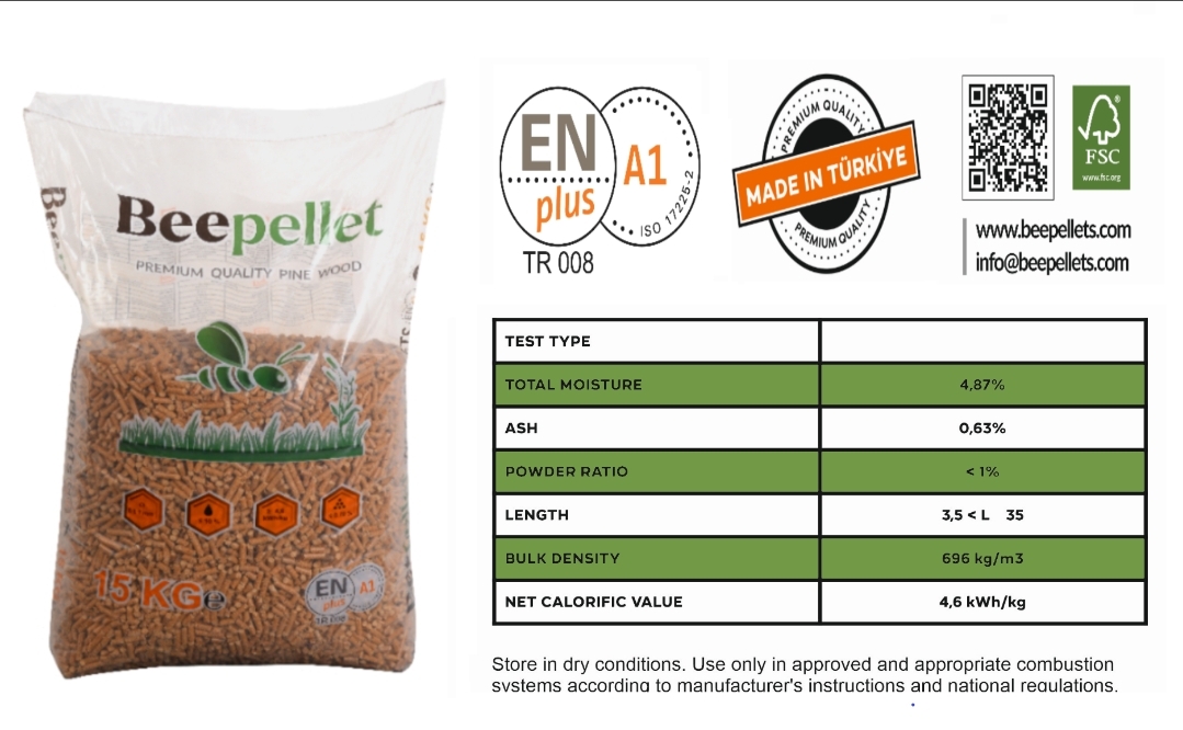 EN plus A1 ® 6 MM, 15 KG, 100%  WOOD PELLETS - Exworks                                                                                                                            